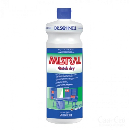 Профессиональная химия DR.SCHNELL MISTRAL Quick Dry- нейтральное средство для очистки водоустойчивых поверхностей и мытья напольных покрытий